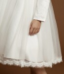 vestido ceremonia niña, vestido arras, vestido blanco niña, vestido tul encaje, ropa elegante niña, vestido comunion, zoya fashion