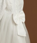 vestido ceremonia niña, vestido arras, vestido blanco niña, vestido tul encaje, ropa elegante niña, vestido comunion, zoya fashion