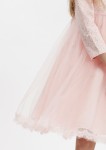 vestido ceremonia niña, vestido rosa tul, vestido encaje niña, vestido arras, ropa fiesta infantil, vestido manga larga niña, zoya fashion