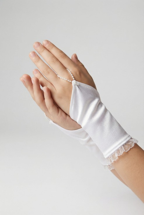 guantes comunión, guantes de comunión niña, guantes con encaje, guantes comunión blancos, accesorios de comunión, guantes para Primera Comunión, guantes elegantes comunión, guantes con perlas