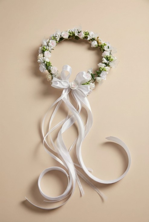 corona de comunión, accesorios comunión niña, corona artesanal comunión, corona de flores comunión, primera comunión accesorios, corona elegante comunión
