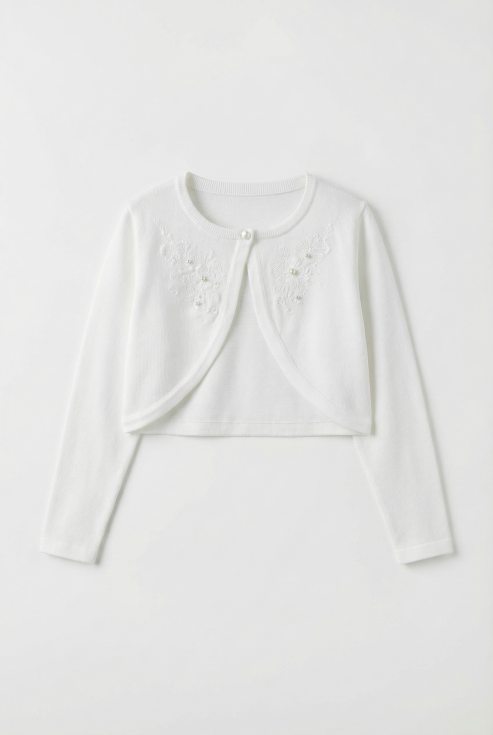 bolero niña, chaqueta bolero infantil, ropa para comunión, bolero elegante niña, chaqueta blanca niña, ropa para bautizo, bolero ceremonia niña, bolero niñas 2 a 12 años
