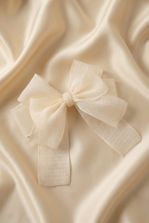 pinza para el pelo niña, lazo crema niña, accesorio pelo elegante, pinza comunión niña, lazo brillante ceremonia, accesorio cabello bautizo, pinza elegante niña, complemento pelo fiesta