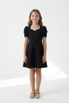 Vestido de niña Vesper Negro – vista frontal elegante