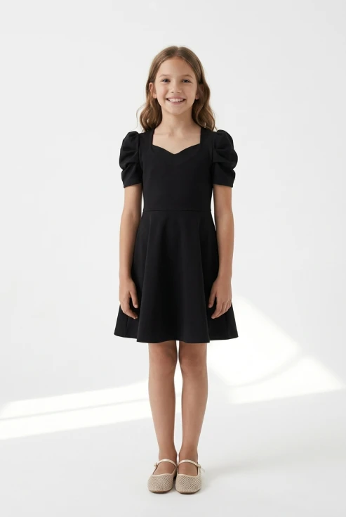 Vestido de niña Vesper Negro – vista frontal elegante