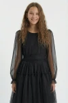 Holly Vestido Tul Negro – vista trasera con cremallera