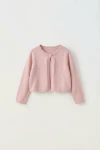 bolero elegante niña Malena rosa, bolero comunión niña, chaqueta bolero rosa empolvado, complemento ceremonia, ZOYA Fashion ES