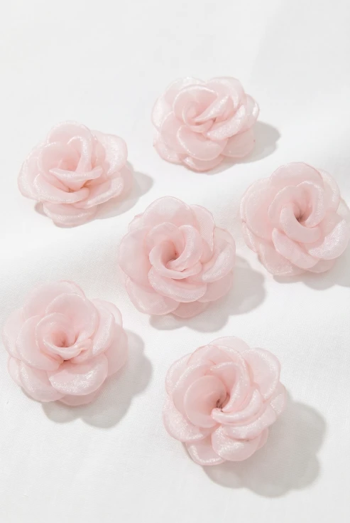 horquillas organza niña rosa set 6, accesorios pelo niña, horquillas comunión, peinado ceremonia, ZOYA Fashion ES