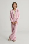 conjunto elegante niña Emi rosa, conjunto ceremonia niña, conjunto blazer pantalón niña, traje sastre niña, ZOYA Fashion ES