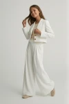 conjunto elegante niña Emi blanco, conjunto ceremonia niña, conjunto blazer pantalón niña, traje sastre niña, ZOYA Fashion ES