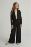 conjunto elegante niña Emi negro, conjunto ceremonia niña, conjunto blazer pantalón niña, traje sastre niña, ZOYA Fashion ES