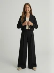 conjunto niña Emi negro vista trasera, espalda blazer niña, conjunto elegante espalda