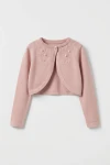bolero infantil niña Ada rosa, bolero comunión niña, chaqueta bolero rosa empolvado, bolero ceremonia, ZOYA Fashion ES