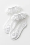 calcetines blancos niña - Calcetines blancos con volante y encaje para niña (2)