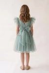 vestido menta niña - Vestido Paola de tul color menta para niña de ceremonia (5)