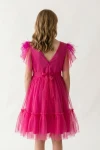 vestido fucsia niña - Vestido Gabi de tul fucsia para niña de ceremonia (2)