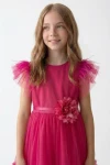 vestido fucsia niña - Vestido Gabi de tul fucsia para niña de ceremonia (3)