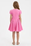 vestido rosa niña - Vestido Rumi rosa de tulipán acampanado para niña (2)