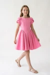 vestido rosa niña - Vestido Rumi rosa de tulipán acampanado para niña (4)