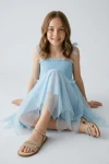 vestido azul niña - Vestido de ceremonia Suzi azul para niña (2)