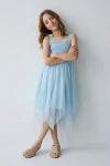 vestido azul niña - Vestido de ceremonia Suzi azul para niña (3)
