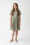 Vestido de ceremonia Sia verde para niña
