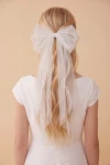 horquilla lazo niña, accesorio comunión niña, horquilla elegante tul, lazo largo para el pelo, accesorio ceremonia niña, horquilla blanca elegante, complemento para peinados infantiles, regalo para comunión, accesorios para fiestas infantiles