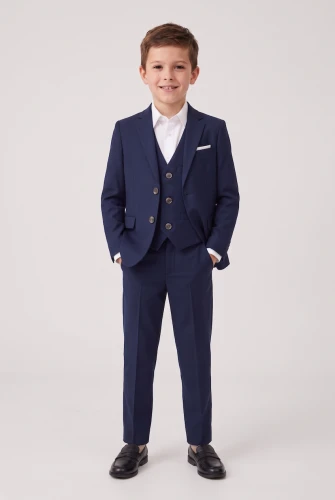 Conjunto de ceremonia con chaleco y corbata Liam azul marino para niño – bodas y bautizos