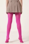 Leotardos fucsia para niña en la modelo, vista trasera