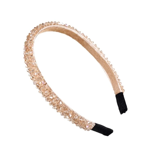 Diadema con cristales dorado
