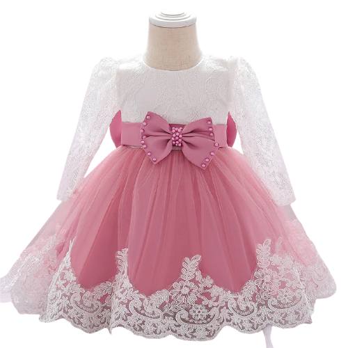 Vestido para bautismo Rosie II rosa polvo