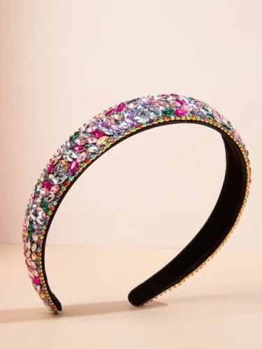 Diadema con cristales multicolor
