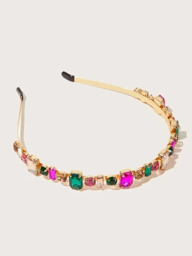 Diadema con cristales multicolor