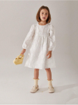 vestido Suri niña, elegancia infantil, moda niñas, vestido blanco crema, vestido con flores, vestido cómodo niña, vestido eventos niña, vestido tendencia infantil