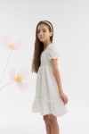 vestido niña, vestido elegante niña, vestido blanco crema, vestido ceremonia infantil, moda infantil elegante, vestido cómodo niña, vestido especial niñas